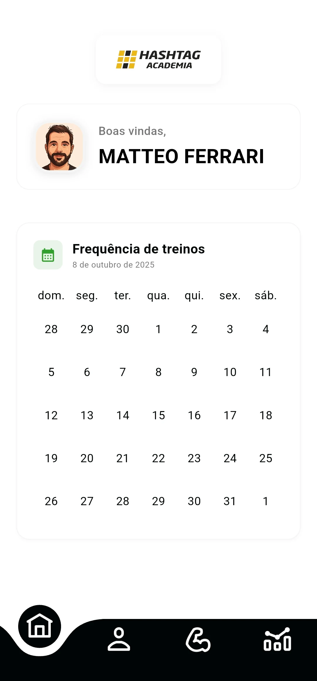App interface calendar